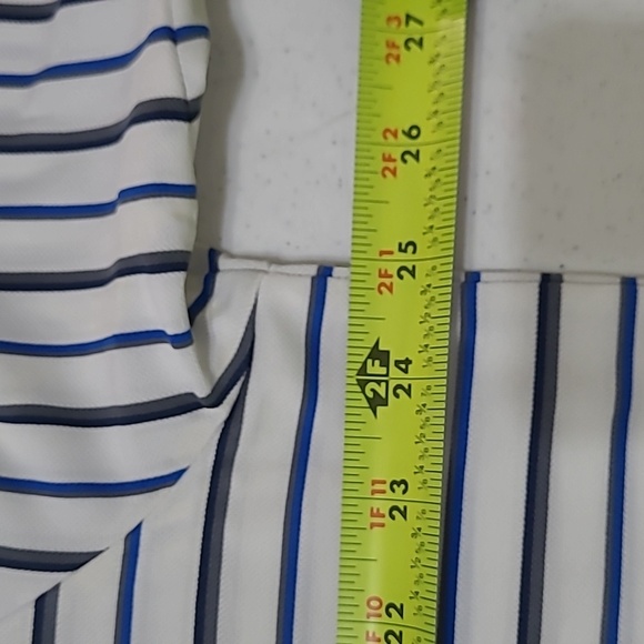 Adidas White with Blue, Black & Grey Stripes Polo style shirt size XL - Picture 6 of 7
